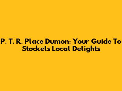 P. T. R. Place Dumon: Your Guide To Stockel's Local Delights