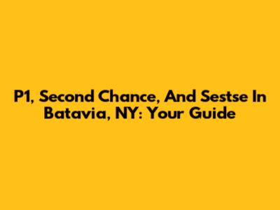 P1, Second Chance, And Sestse In Batavia, NY: Your Guide