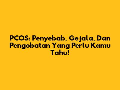 PCOS: Penyebab, Gejala, Dan Pengobatan Yang Perlu Kamu Tahu!