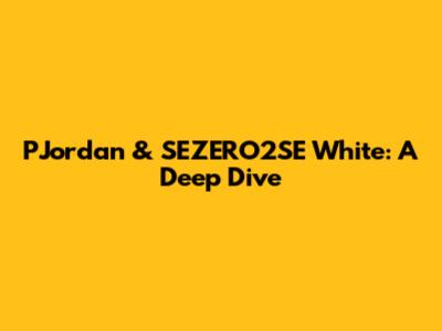 PJordan & SEZERO2SE White: A Deep Dive