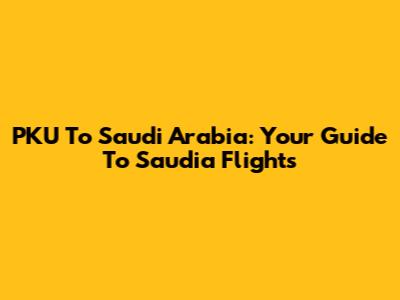 PKU To Saudi Arabia: Your Guide To Saudia Flights