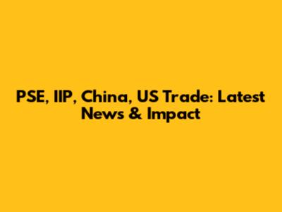 PSE, IIP, China, US Trade: Latest News & Impact