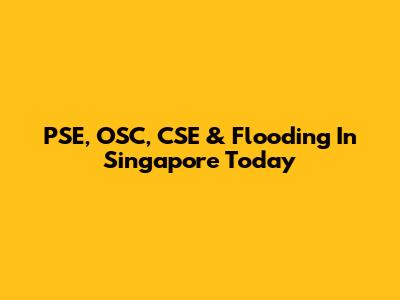 PSE, OSC, CSE & Flooding In Singapore Today