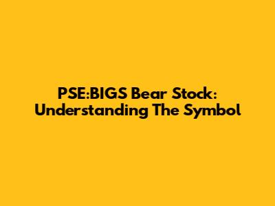 PSE:BIGS Bear Stock: Understanding The Symbol