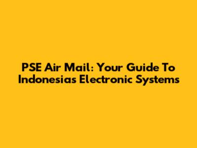 PSE Air Mail: Your Guide To Indonesia's Electronic Systems