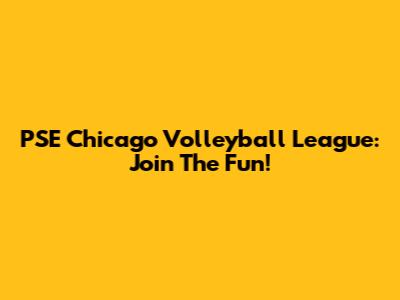 PSE Chicago Volleyball League: Join The Fun!