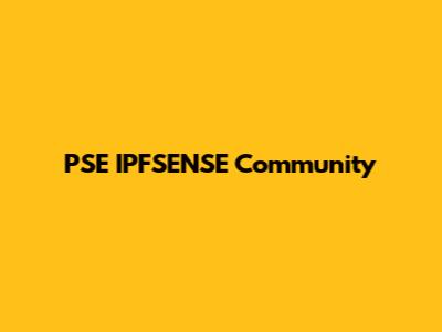 PSE IPFSENSE Community