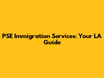 PSE Immigration Services: Your LA Guide