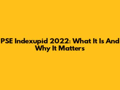 PSE Indexupid 2022: What It Is And Why It Matters