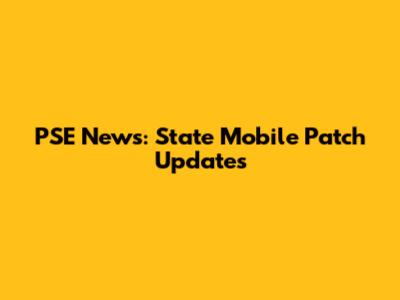 PSE News: State Mobile Patch Updates