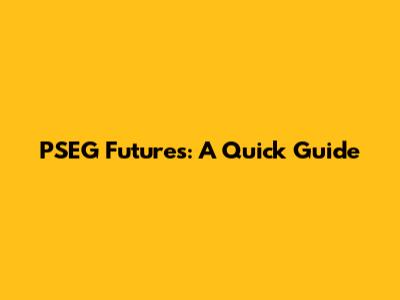PSEG Futures: A Quick Guide