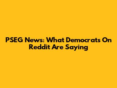 PSEG News: What Democrats On Reddit Are Saying