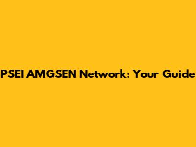 PSEI AMGSEN Network: Your Guide