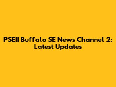 PSEII Buffalo SE News Channel 2: Latest Updates