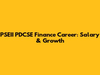 PSEII PDCSE Finance Career: Salary & Growth