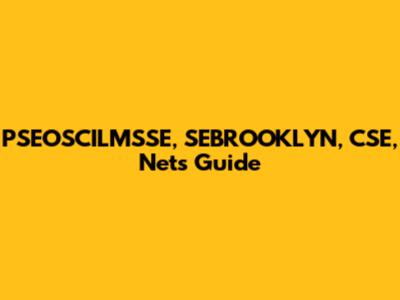 PSEOSCILMSSE, SEBROOKLYN, CSE, Nets Guide