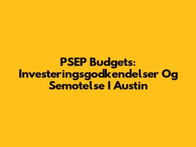 PSEP Budgets: Investeringsgodkendelser Og Semotelse I Austin