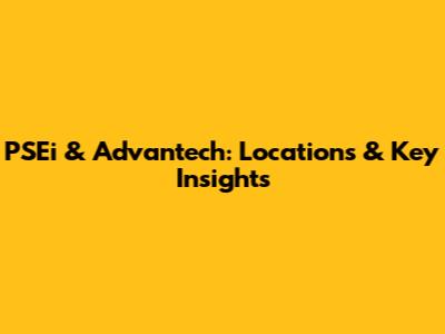 PSEi & Advantech: Locations & Key Insights
