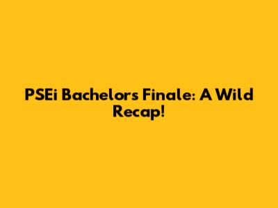 PSEi Bachelor's Finale: A Wild Recap!
