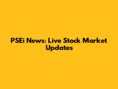 PSEi News: Live Stock Market Updates
