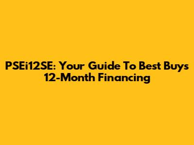 PSEi12SE: Your Guide To Best Buy's 12-Month Financing