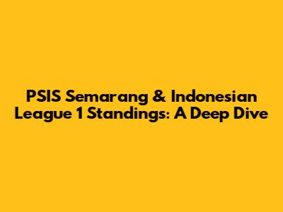 PSIS Semarang & Indonesian League 1 Standings: A Deep Dive