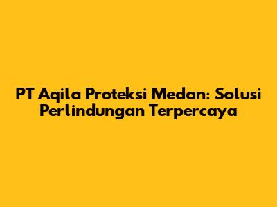 PT Aqila Proteksi Medan: Solusi Perlindungan Terpercaya