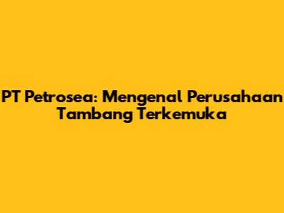 PT Petrosea: Mengenal Perusahaan Tambang Terkemuka