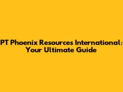PT Phoenix Resources International: Your Ultimate Guide