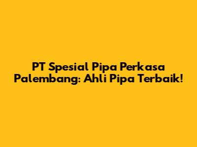 PT Spesial Pipa Perkasa Palembang: Ahli Pipa Terbaik!