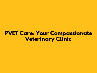 PVET Care: Your Compassionate Veterinary Clinic