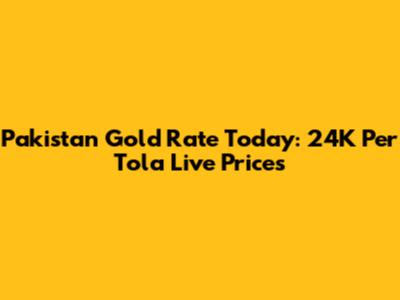 Pakistan Gold Rate Today: 24K Per Tola Live Prices