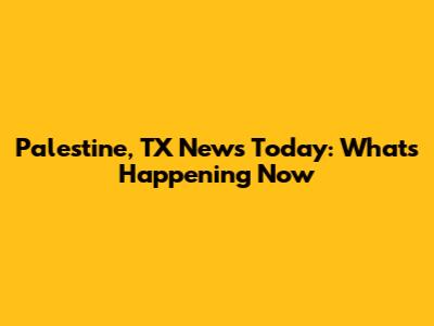 Palestine, TX News Today: What's Happening Now