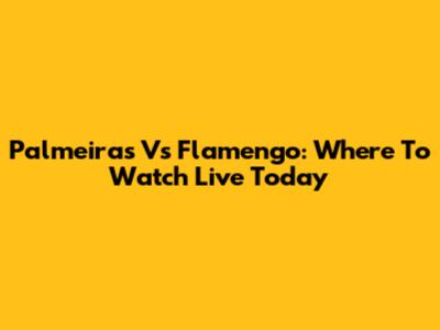 Palmeiras Vs Flamengo: Where To Watch Live Today