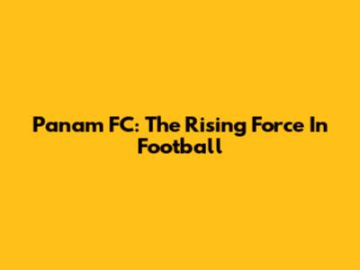 Panam FC: The Rising Force In Football