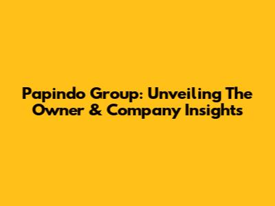 Papindo Group: Unveiling The Owner & Company Insights