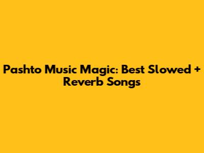 Pashto Music Magic: Best Slowed + Reverb Songs