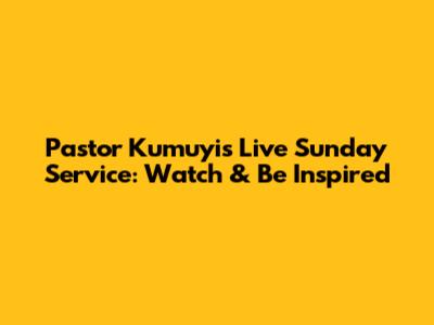 Pastor Kumuyi's Live Sunday Service: Watch & Be Inspired