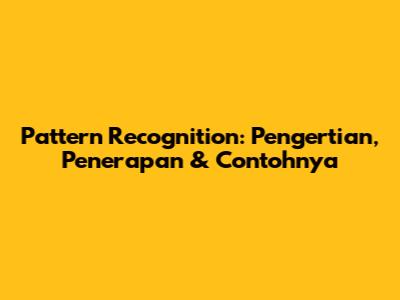 Pattern Recognition: Pengertian, Penerapan & Contohnya