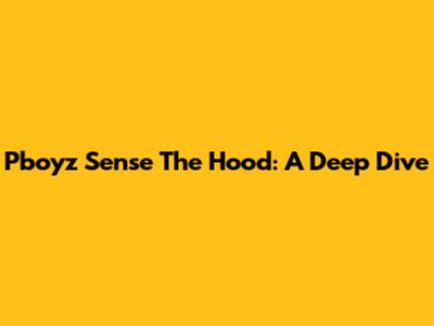 Pboyz Sense The Hood: A Deep Dive