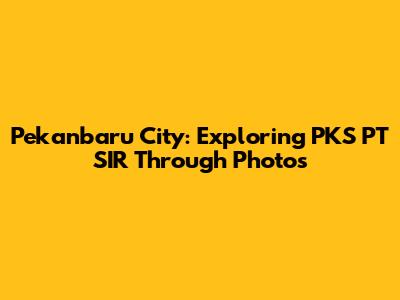 Pekanbaru City: Exploring PKS PT SIR Through Photos