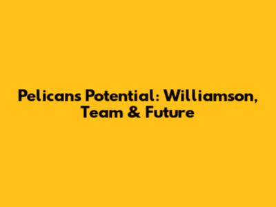 Pelicans' Potential: Williamson, Team & Future