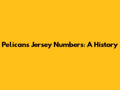 Pelicans Jersey Numbers: A History