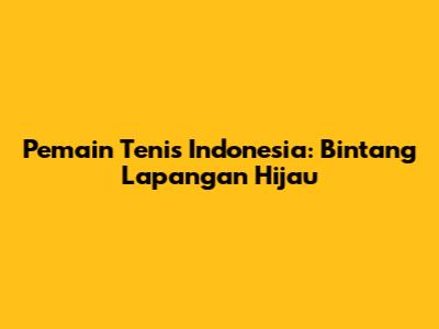 Pemain Tenis Indonesia: Bintang Lapangan Hijau