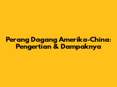 Perang Dagang Amerika-China: Pengertian & Dampaknya