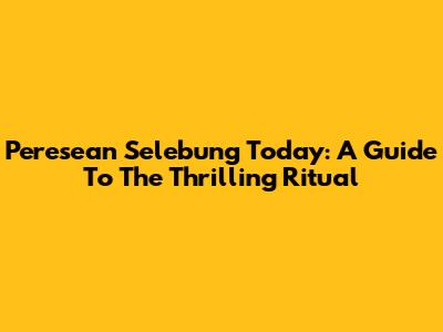 Peresean Selebung Today: A Guide To The Thrilling Ritual