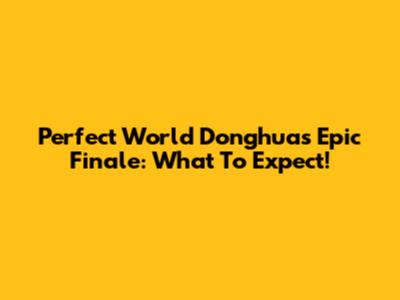 Perfect World Donghua's Epic Finale: What To Expect!
