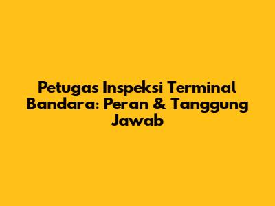 Petugas Inspeksi Terminal Bandara: Peran & Tanggung Jawab