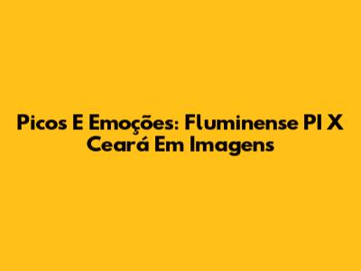 Picos E Emoções: Fluminense PI X Ceará Em Imagens