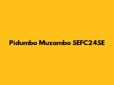 Pidumbo Muzambo SEFC24SE